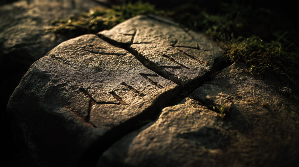 Viking runes carved in stone